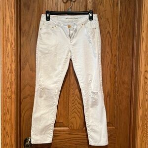 Michael Kors Cropped White Skinny Jeans